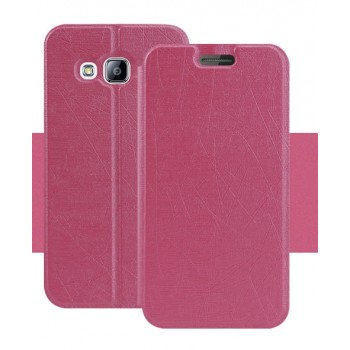 Текстурный чехол подставка на силиконовой основе для Samsung Galaxy J3 (2016) Розовый