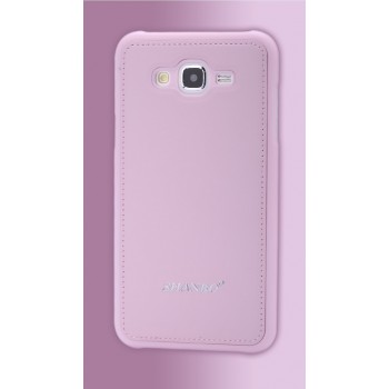 Силиконовая накладка текстура Кожа для Samsung Galaxy J3 (2016) Розовый