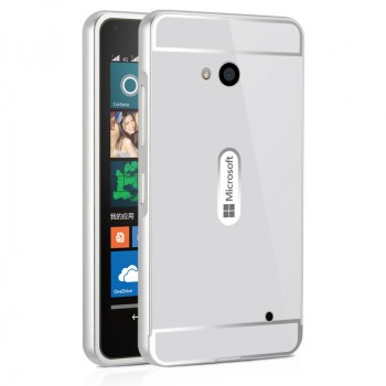 Двухкомпонентный чехол с металлическим бампером и поликарбонатной накладкой для Microsoft Lumia 640 Белый