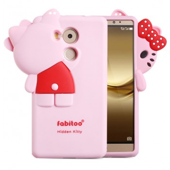 Силиконовый дизайнерский фигурный чехол для Huawei Mate 8 Розовый