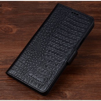 Кожаный чехол портмоне (нат. кожа крокодила) для Huawei Mate 8 Черный