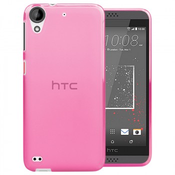 Силиконовый матовый полупрозрачный чехол для HTC Desire 530/630 Розовый