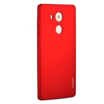 Пластиковый матовый непрозрачный чехол c дополнительной защитой торцов для Huawei Mate 8 Красный