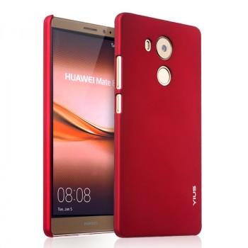 Пластиковый матовый непрозрачный чехол для Huawei Mate 8 Красный