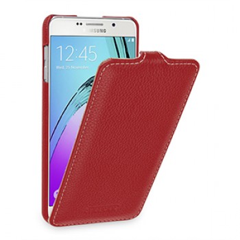 Кожаный чехол вертикальная книжка (нат. кожа) для Samsung Galaxy A7 (2016)