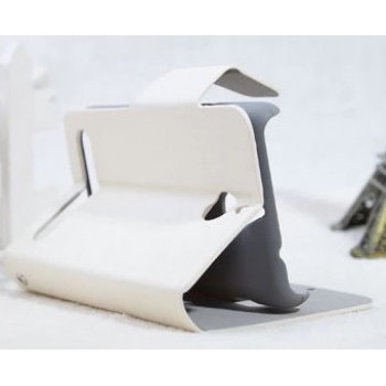 Чехол флип подставка с затежкой для Sony Xperia E1 Белый