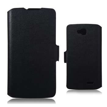 Тонкий чехол флип-подставка с застежкой для LG L90 Черный