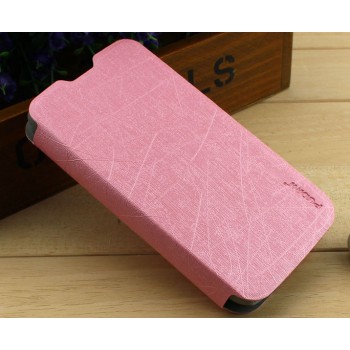 Текстурный чехол флип на присоске для LG L90 Розовый