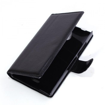 Чехол портмоне подставка с магнитной застежкой и внутренними карманами для Nokia X2 Черный
