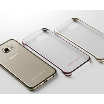 Оригинальный пластиковый транспарентный чехол с цветными границами (металлизированное напыление) для Samsung Galaxy A5 (2016)