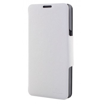 Чехол флип с магнитной защелкой для Alcatel One Touch Idol X (6040x 6040d) Белый