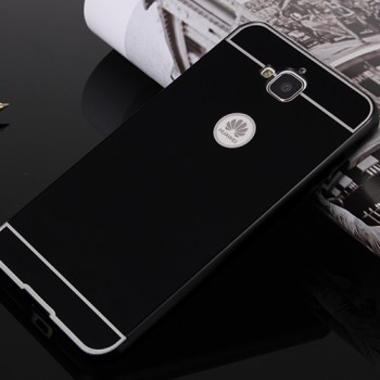 Двухкомпонентный чехол с металлическим бампером и поликарбонатной накладкой для Huawei Honor 4C Pro Черный