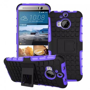 Антиударный силиконовый чехол экстрим защита с подставкой для HTC One M9+ Фиолетовый