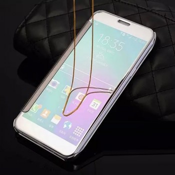 Двухмодульный чехол флип полупрозрачной акриловой крышкой с зеркальным покрытием для Samsung Galaxy A7 (2016) Белый
