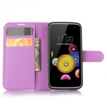 Чехол портмоне подставка с защелкой для LG K4 Фиолетовый