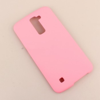 Пластиковый матовый непрозрачный чехол для LG K10 Розовый