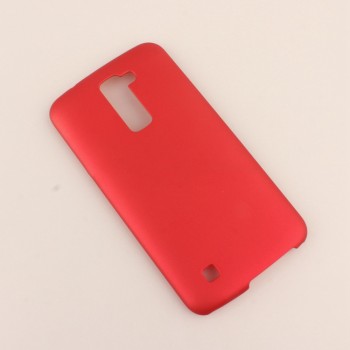 Пластиковый матовый непрозрачный чехол для LG K10 Красный