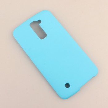 Пластиковый матовый непрозрачный чехол для LG K10 Голубой