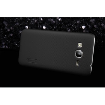 Пластиковый матовый нескользящий премиум чехол для Samsung Galaxy J1 (2016) Черный