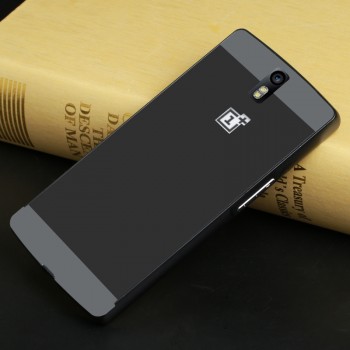 Двухкомпонентный чехол с металлическим бампером и поликарбонатной накладкой для OnePlus One Черный