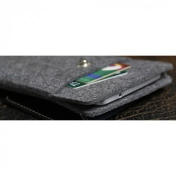Войлочный мешок с кожаной отделкой и отделением для карт для OnePlus One Черный