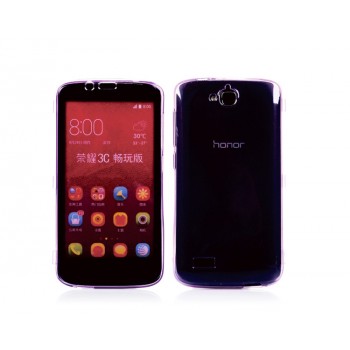 Двухмодульный силиконовый чехол горизонтальная книжка с транспарентной акриловой смарт крышкой для Huawei Honor 3C Lite Розовый