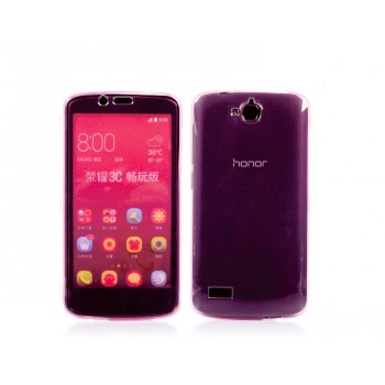 Двухмодульный силиконовый чехол горизонтальная книжка с транспарентной акриловой смарт крышкой для Huawei Honor 3C Lite Фиолетовый