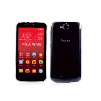 Двухмодульный силиконовый чехол горизонтальная книжка с транспарентной акриловой смарт крышкой для Huawei Honor 3C Lite Белый
