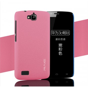 Пластиковый матовый чехол с повышенной шероховатостью для Huawei Honor 3C Lite Розовый