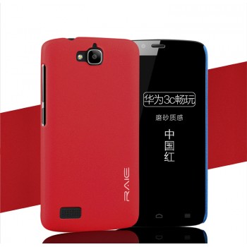 Пластиковый матовый чехол с повышенной шероховатостью для Huawei Honor 3C Lite Красный
