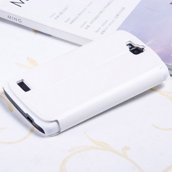 Глянцевый чехол флип подставка на пластиковой основе с отделением для карты для Huawei Honor 3C Lite Белый