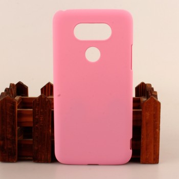 Пластиковый матовый непрозрачный чехол для LG G5 Розовый