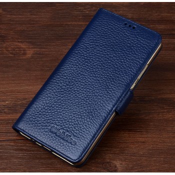Кожаный чехол портмоне (нат. кожа) для Xiaomi MI5 Синий