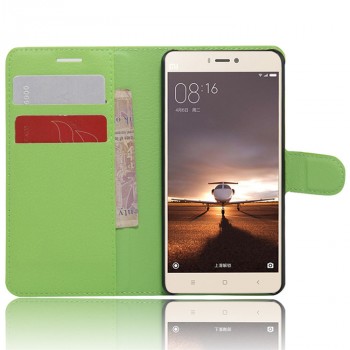 Чехол портмоне подставка с защелкой для Xiaomi Mi4S Зеленый