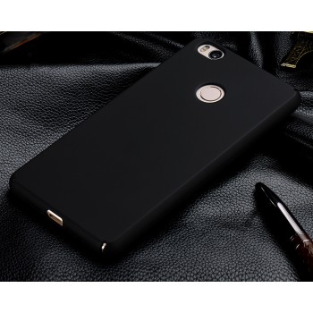 Пластиковый матовый непрозрачный чехол с защитой торцов для Xiaomi Mi4S Черный