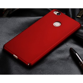 Пластиковый матовый непрозрачный чехол с защитой торцов для Xiaomi Mi4S Красный