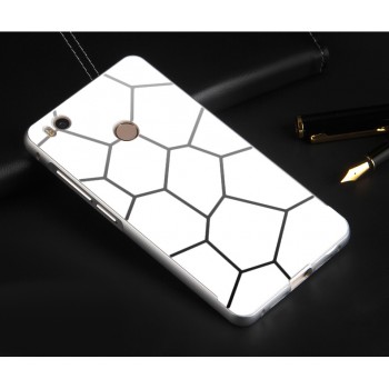 Двухкомпонентный чехол с металлическим бампером и текстурной поликарбонатной накладкой для Xiaomi Mi4S Белый