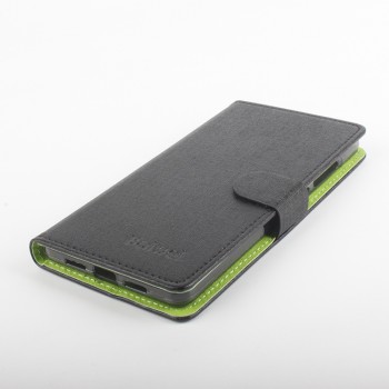 Текстурный чехол портмоне подставка на силиконовой основе с защелкой для Xiaomi Mi4S Черный