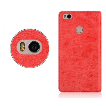 Винтажный чехол флип подставка на присоске с отделением для карты для Xiaomi Mi4S Красный