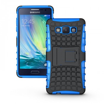 Экстрим противоударный чехол для Samsung Galaxy A5 с подставкой и текстурой шины Синий