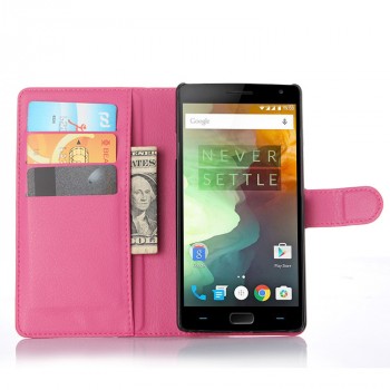Чехол портмоне подставка с защелкой для OnePlus 2 Пурпурный