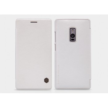 Чехол флип подставка текстура Кожа с отделением для карты для OnePlus 2 Белый