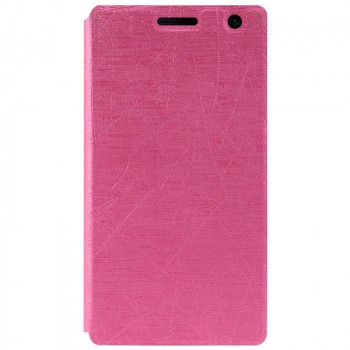 Чехол флип подставка на пластиковой основе текстура Линии для OnePlus 2 Розовый