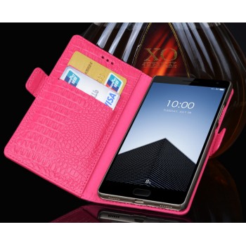 Кожаный чехол портмоне (нат. кожа) подставка для OnePlus 2 Розовый