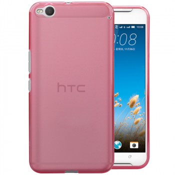 Силиконовый матовый полупрозрачный чехол для HTC One X9 Розовый