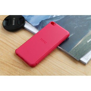 Чехол смарт флип текстура Точки с функциями оповещения для HTC One X9 Розовый