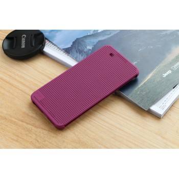 Чехол смарт флип текстура Точки с функциями оповещения для HTC One X9 Фиолетовый