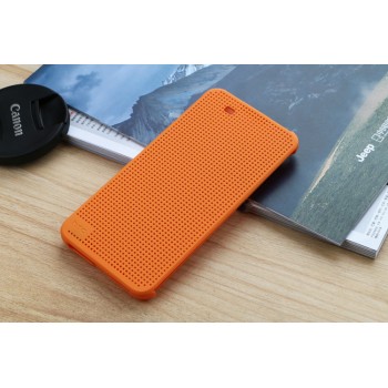 Чехол смарт флип текстура Точки с функциями оповещения для HTC One X9 Оранжевый