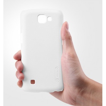 Пластиковый матовый нескользящий премиум чехол для LG K4 Белый