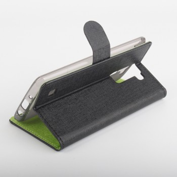 Текстурный чехол портмоне подставка на силиконовой основе с защелкой для LG K8 Черный